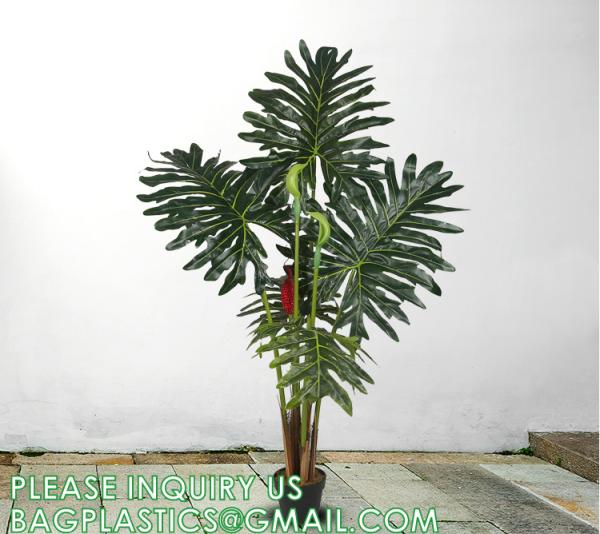 Artificial Plants 15 Inch Artificial Dripping Guanyin Tree Faux Plants Décor Indoor Outdoor,Fake Plastic Plants