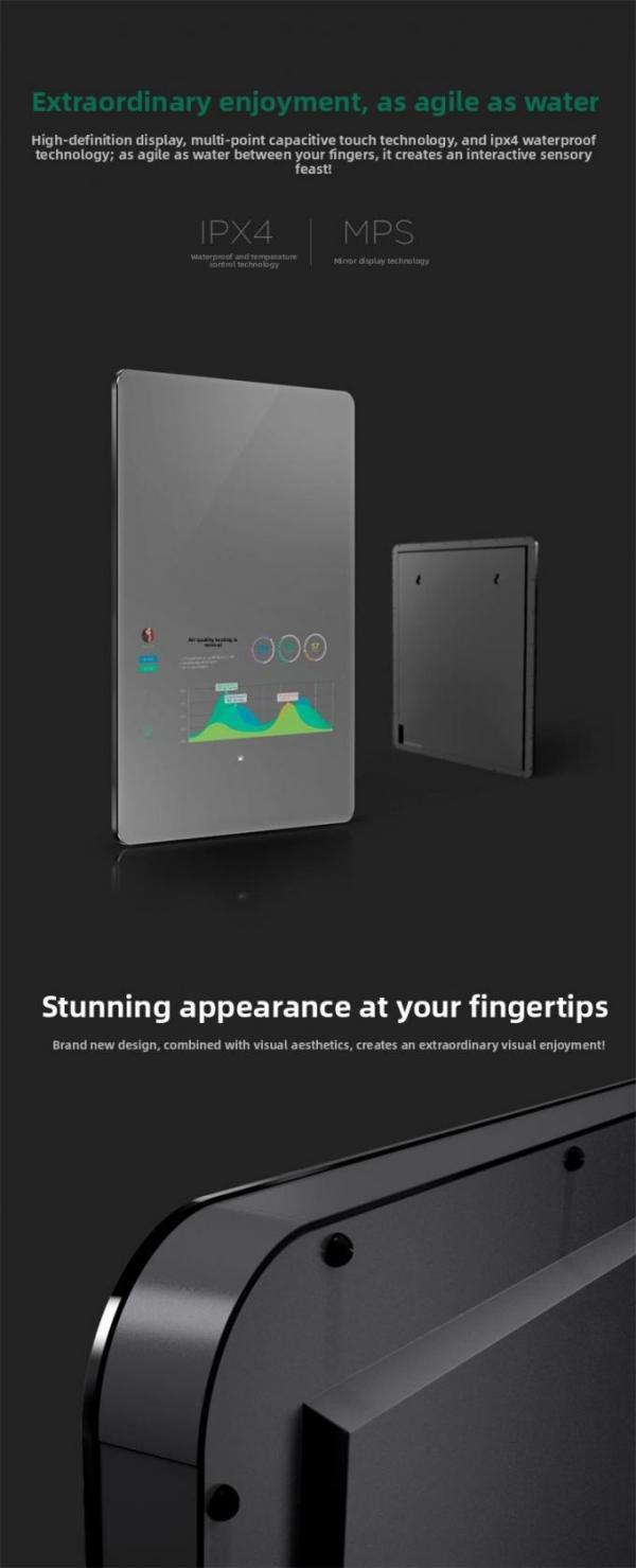 Modern Rectangle Smart TV Mirror Android Touch Screen Illuminated Living Room Bedroom Home Hotel Villa IP44 Bathroom Mirror