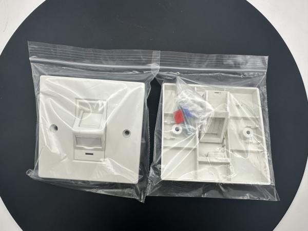 ANSHI LJ6C British Style Snap-In 2 Port Faceplate RJ45 Frame 86*86MM
