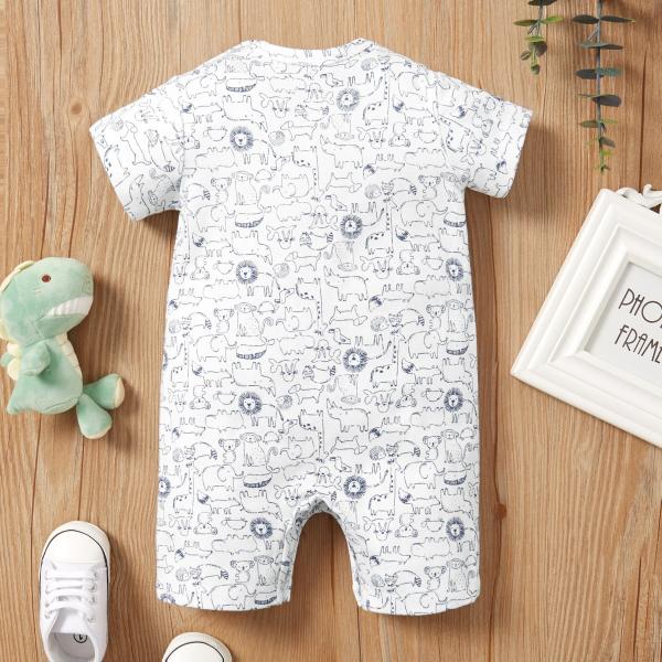 2023 Summer In Stock 100% Cotton Baby Jumpsuit Factory Reasonable Price Baby Rompers Short Sleeves Baby Clothing