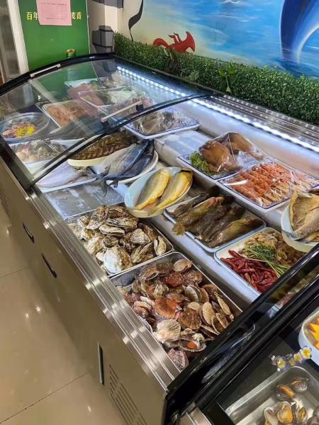 Ladder ice table seafood barbecue display commercial order fruit fishing preservation cabinet