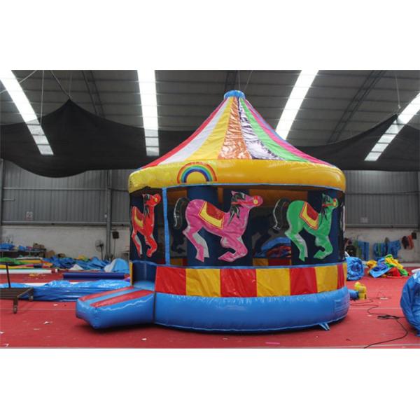Features PORTABLE Giant Carousel Bouncy Castle Combo Slide with Customized Color