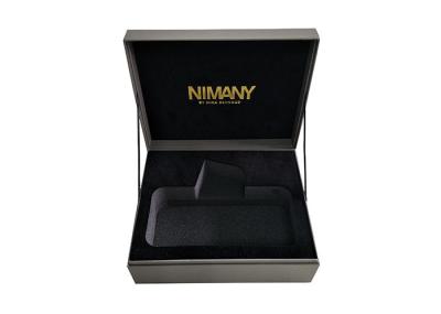 Grey 1200gsm Cardboard Book Shaped Box  Square Shape Jewelry Packaging Coated Paper