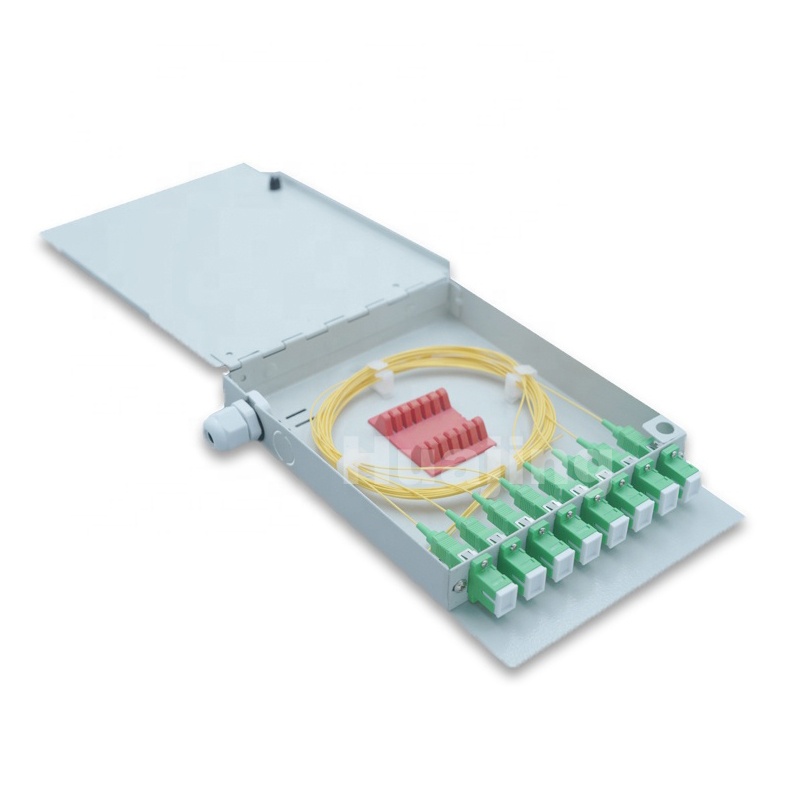 Wall Mounted Metal FTTH Terminal Box 4 To 16 Cores with FC SC ST Adapter