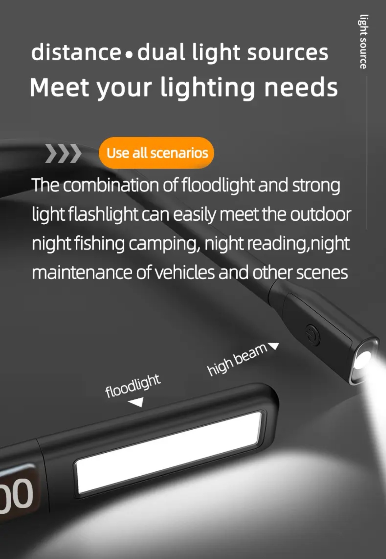 Factory Direct Sales Night Reading LED Lighting Desk Lamp USB Charging Three Color Folding Double Head Hanging Neck Reading Lamp