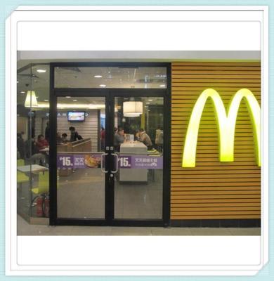 Frictionless Black UPVC Double panel automatic swing  Doors  kfc door