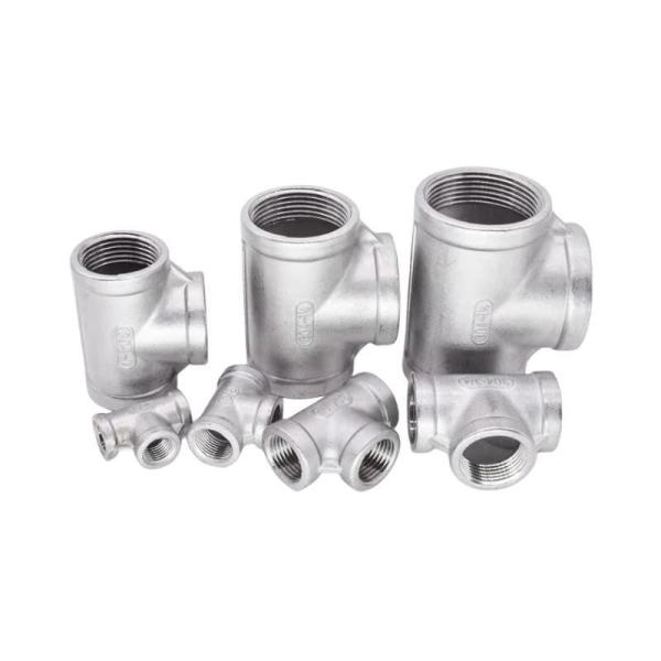 Water Pipe End Connection Welded Stainless Steel Regular Tee with Female Thread