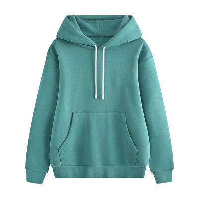 Hoodie verde puro Autumn Fuzzy Oversized Pullover do Spandex do algodão