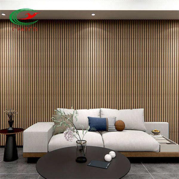 Ceiling Wood Acoustic Wall Panels Practical MDF Polyester Material