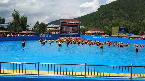 OEM Aqua Water Park Big Blue Tsunami Wave Pool Anti UV Steel Artificial Surf  Machine for Sale