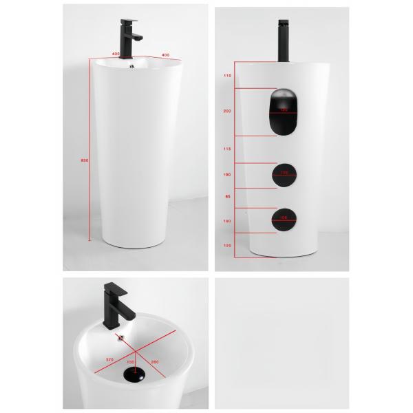 Floor Mounted Installation European Style Ceramic Hand Wash Basin with Sanitary Wares