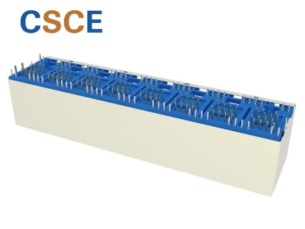 125v 2x8 Ports RJ45 Female Connector Pcb Modular Jack 90 Degrees