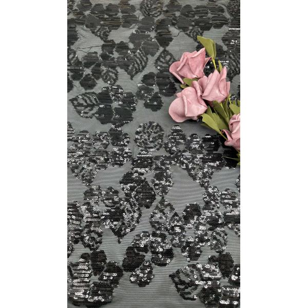 Black Sequin Mesh Lace Fabric Embroidered Lace To Hand-trimmed Details For Young Girls