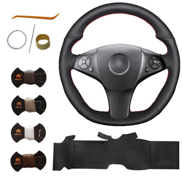 Artificial Leather Custom Hand Sew Steering Wheel Cover for Mercedes Benz W211