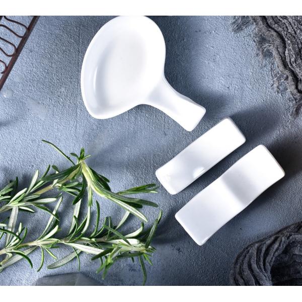 Pure White Savall Ceramic Chopstick Rests Tableware Accessories