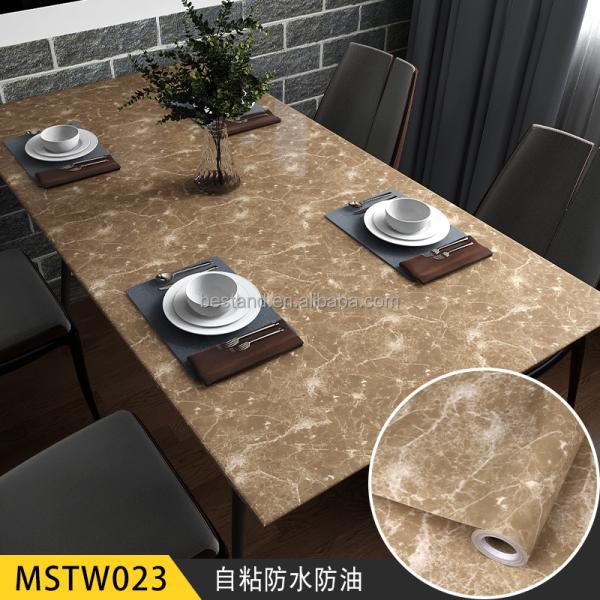 Apartment Cream Marble Effect Wallpaper Bedroom 60cm*10m Moisture Proof