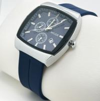 Montres de poignet de travail de grande taille à cadran décontracté Montres de quartz pour hommes avec sangle en silicone