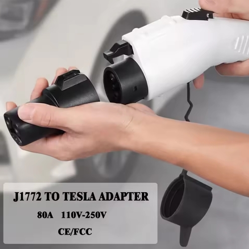 EV Charger Adapter Durable and Solution for Tesla Charging Needs Compatible with Standard J1772 Charging Infrastructure