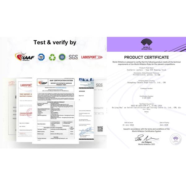 IAAF Approved Prefabricated Rubber Running Track Tartan Tracks Athletic Track For Professional Sport Venues