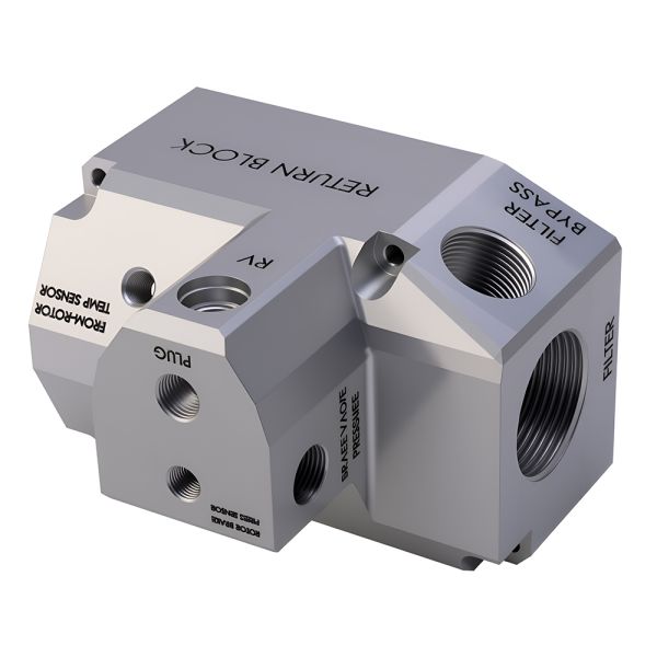 Integrated hydraulic manifold processing suitable for mobile equipment hydraulic systems