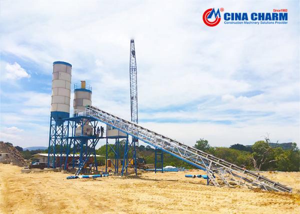 Railways Project Discharge 3.8M HZS60 Concrete Batching Plant