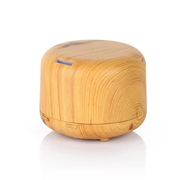 Máquina de Aromaterapia Ultrassônica de 500 ml Fabricante de Neblina Frio Diffusor de Óleo Essencial de Design Silencioso com Luz Noturna Colorida