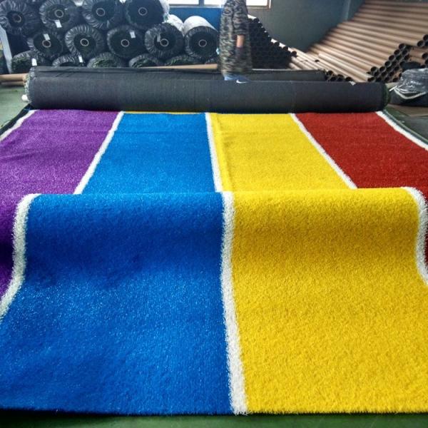 School Rainbow Colorful Artificial Grass Natural Turf Monofilament Style