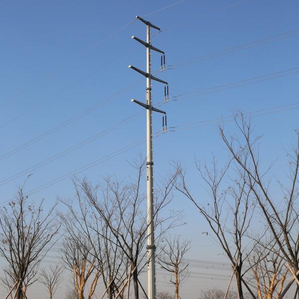 hot dip galvanized octagonal electric pole metal utility pole tubular steel pole