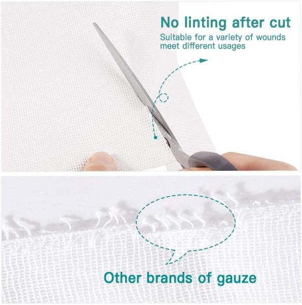 White 8 Ply Medical Sterile Non Woven Gauze Pad 10cmx10cm
