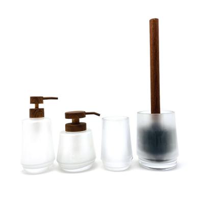 Waterdrop shape Glass Bath countertop Set For Home hotel fogged white color