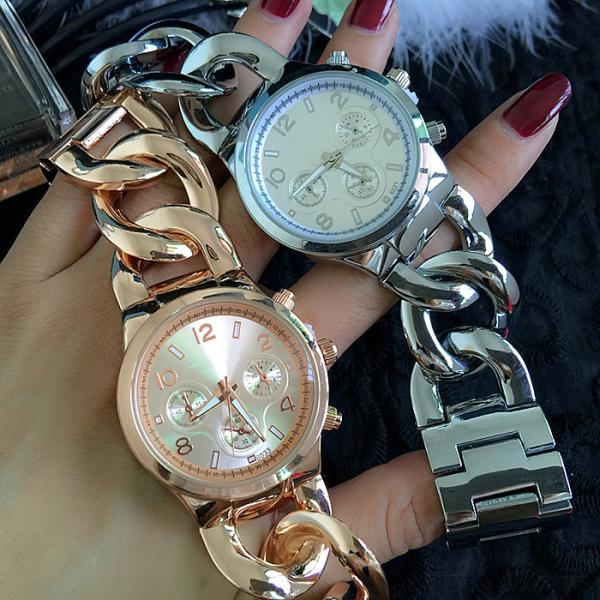 Water Reisistant Unisex Cowboy Link Women Wrist Watch , Rose Gold Watches For Women