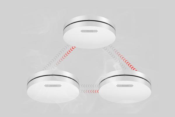 Detector de fogo a pilhas ligado do sensor do alarme de fumo da bateria de lítio de 10-ano