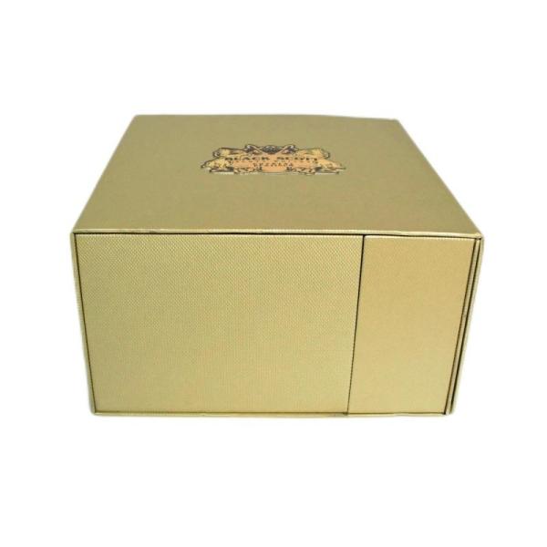 ODM Rigid Wine Bottle Gift Packaging With Double Inner Tray Metal Logo