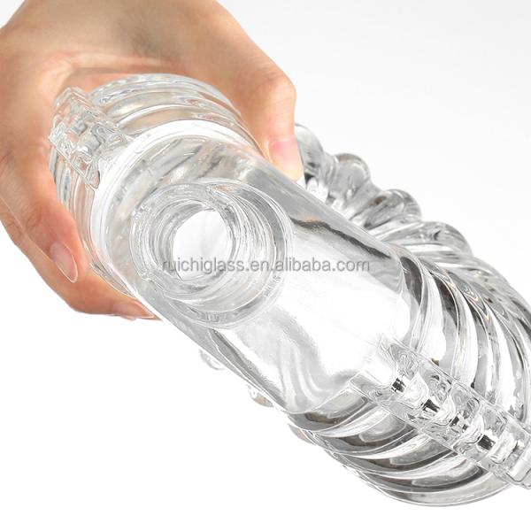 500 мл OEM ODM Прозрачная прозрачная бутылка Super Flint Cognac Glass с дизайном горячего штамповки