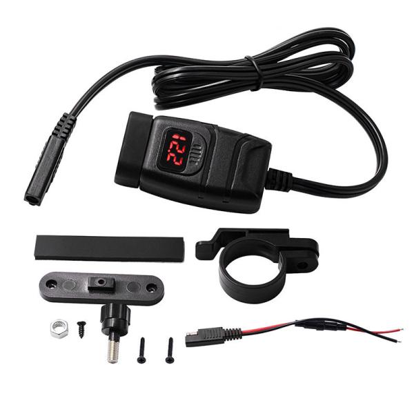 QC 3.0 Waterproof 12v Motorcycle Usb Outlet Iso Listed Red / Blue