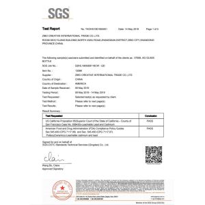 Zibo Creative International Trade Co., Ltd. Certifications