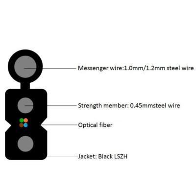 1.2mm Lszh Ftth Fiber Drop Cable , G657a2 4 Core Outdoor Cable