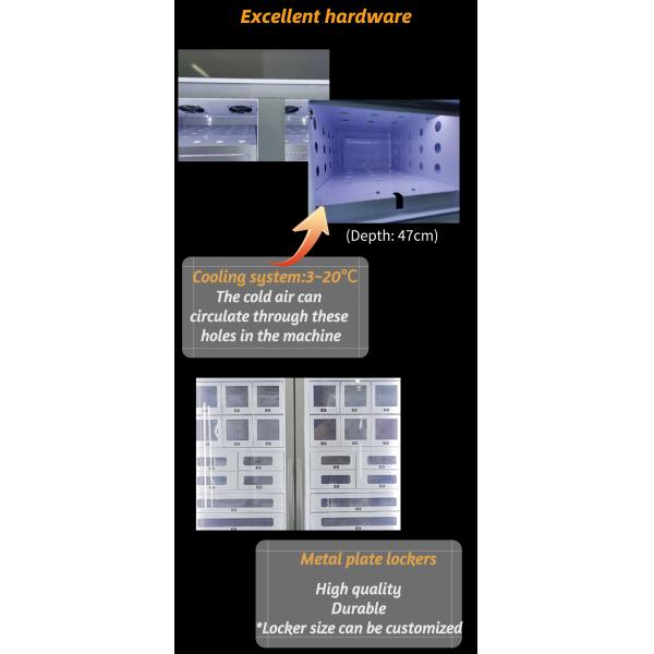 Автомат шкафчика хлеба охлаждая с экраном 22 дюймов и читателем карты