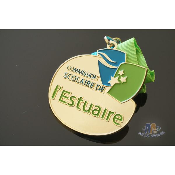 Zinc Alloy Award Coins Medallions Personized Color Filled Smooth Back