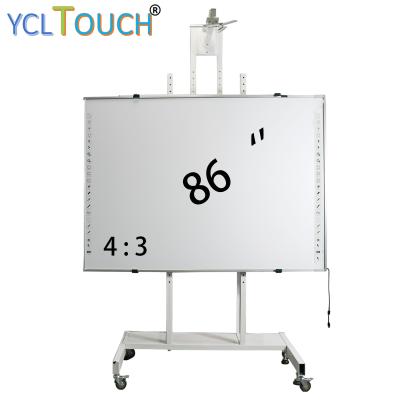 Large Interactive Electronic Whiteboard 86 Inch Infrared 20 Points Touch Screen