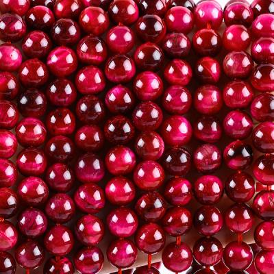 8mm Rosa Ojo de Tigre Vermelho Pedra de Pedra de Cristal Rosa Curativa