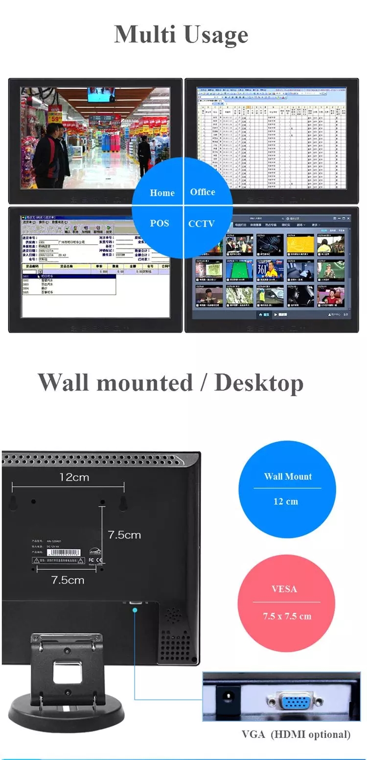 10.4 дюймовый BNC LCD CCTV монитор