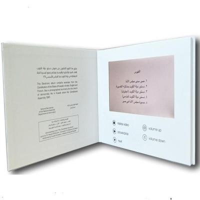 A4 7 Inch Hardcover Lcd Video Brochure Card , Custom Video Greeting Cards