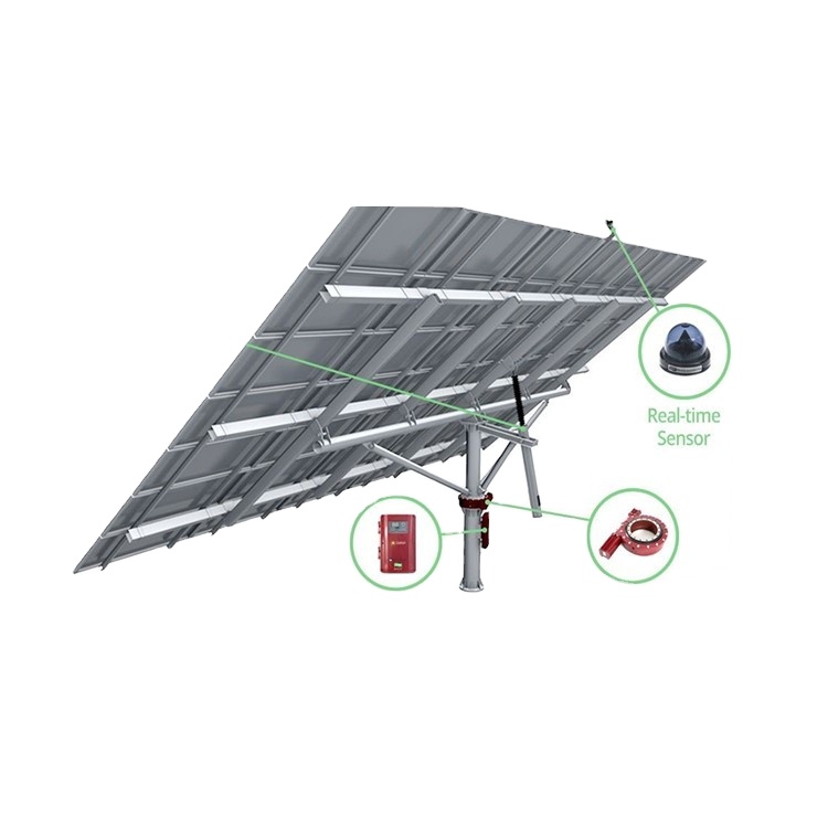 3kw Dual Axis Smart Solar Tracking System Wind Withstand Solar Tracker Ground Mount Solar Panel Tracking Systems