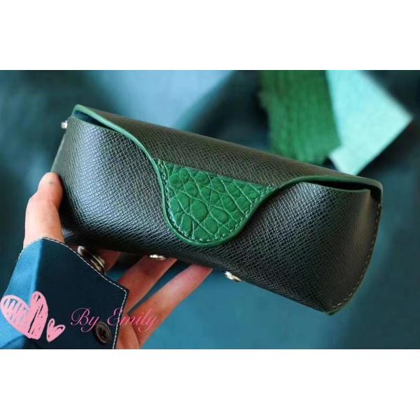 Retro oilskin PU Leather  Holder Box Eyewear Packaging Custom Logo Sunglass Case