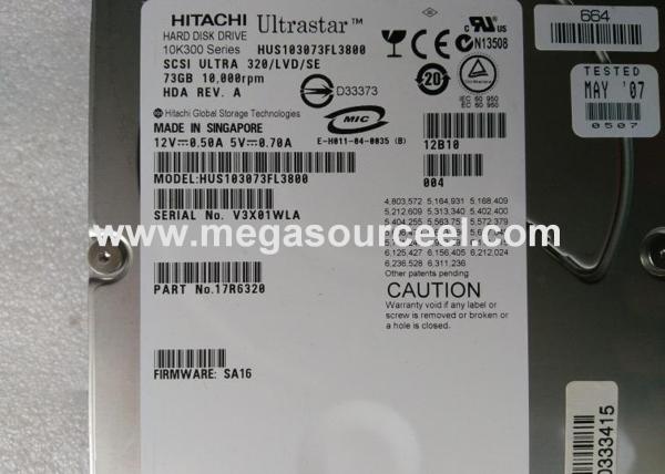IBM server hard disk HITACHI HUS103073FL3800 10K RPM U320 80 Pin SCSI 73GB