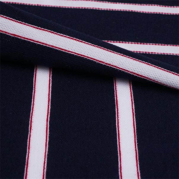 Tissu tricoté rayé résistant et élastique pour T-shirt