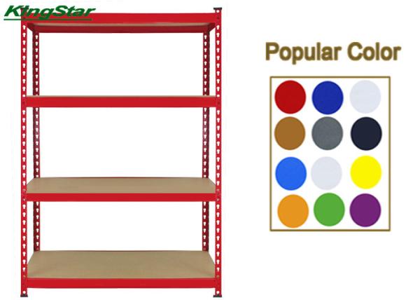 Fibreboard Deck Boltless Storage Rack Powder Coated 4 Levels For Kitchen