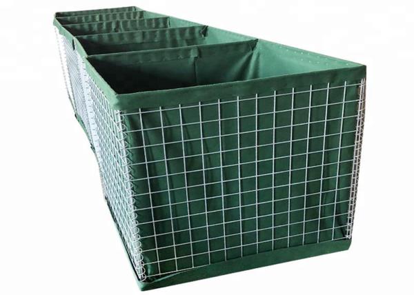 Military Sand Wall Hesco Barrier , Hesco Fence With Geotextile Fabric