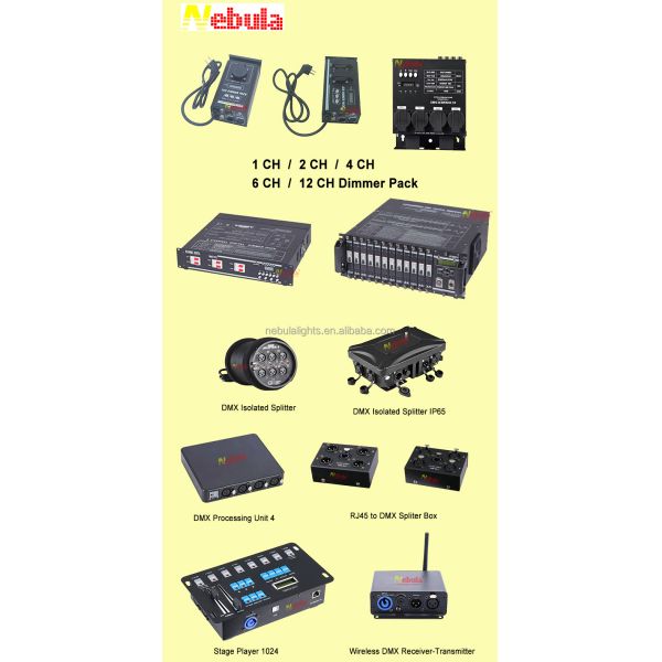 NEBULA 4 CH Channel DMX Digital Dimmer Switch Control Socket Dimmer Pack